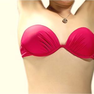 Push up, padded, pink bikini top